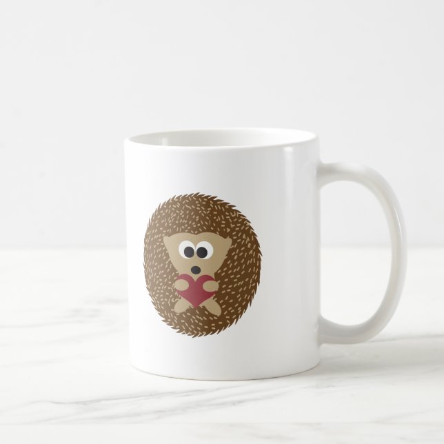 Taza De Café Hedgehog Hugging Heart (Derecha)