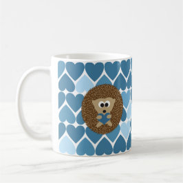 Taza De Café Hedgehog y Corazón Azul