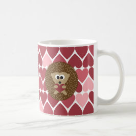 Taza De Café Hedgehog y corazones