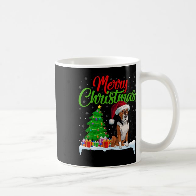 Taza De Café Heeler Perro Árbol de Navidad enciende divertida N (Derecha)