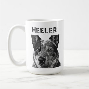 Taza De Café Heeler (Perro Blue Heeler) Primer Plano