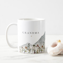 Taza De Café HEIDI Watercolor Wildflower Mountain Grandma