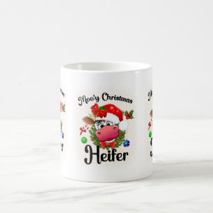 Taza De Café heifer mooey Navidades regalo de granja de vacas