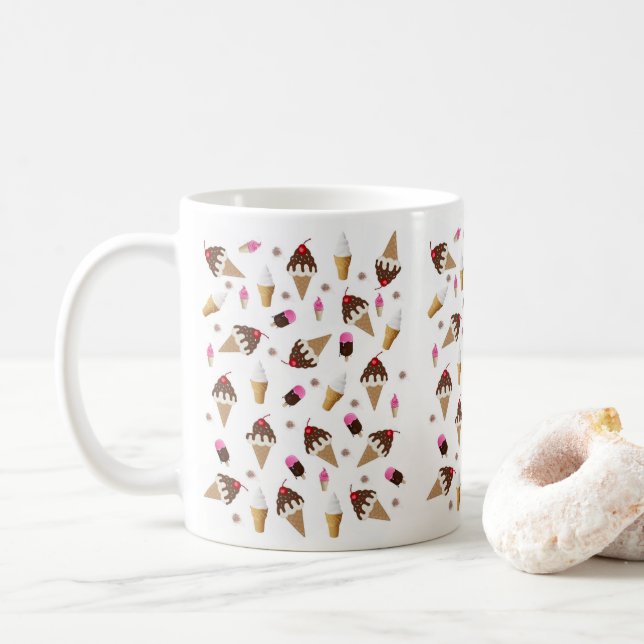 Taza De Café Helado Crema Chocolate Cherry Vainilla Mug (Con donut)