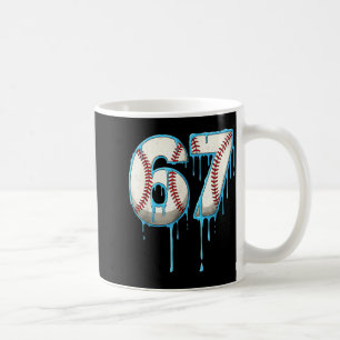 Taza De Café Helado de béisbol que gotea 67 Seis Siete Meme Núm