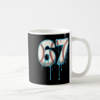 Taza De Café Helado de béisbol que gotea 67 Seis Siete Meme Núm