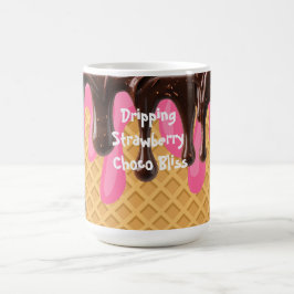 Taza De Café Helado,Gota de Felicidad de Choco Fresa