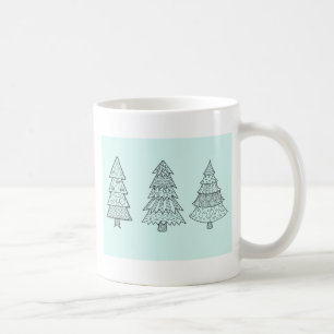 Taza De Café Helados azul pastel elegantes y elegantes árboles 