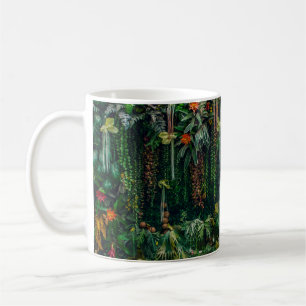 Taza De Café helecho y decoración de plantas en la pared