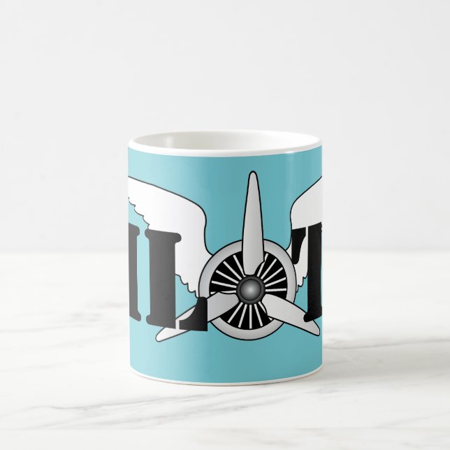 Taza De Café Hélice gráfica temática del piloto del avión (Centro)