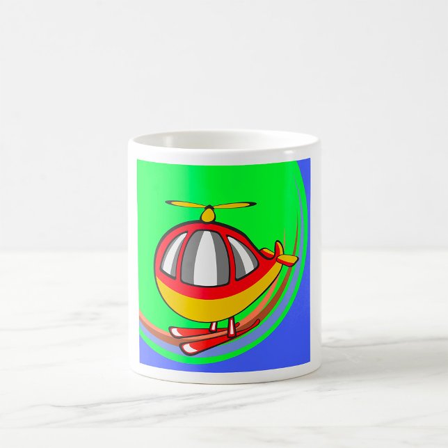 Taza De Café Helicóptero Amarillo Y Rojo (Subido por el creador)