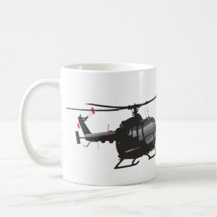 Taza De Café Helicóptero ligero alemán negro
