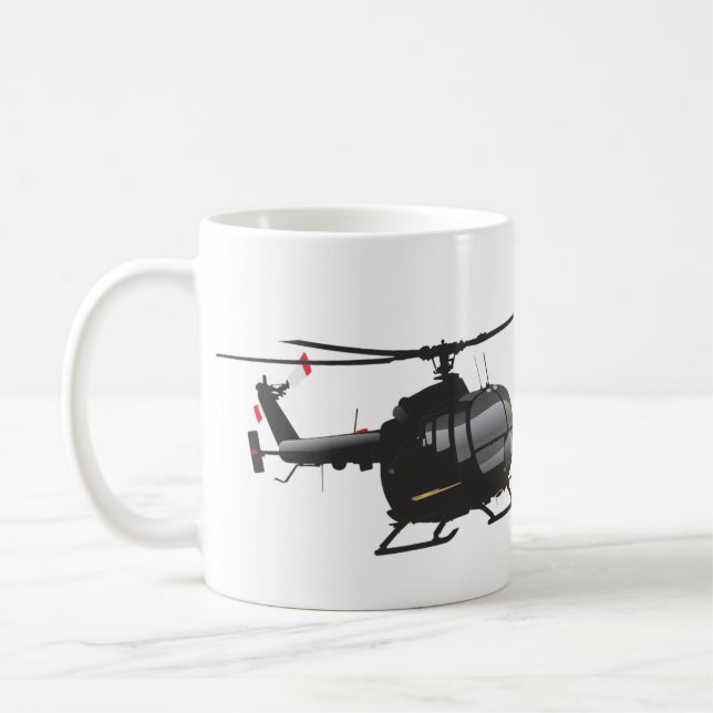 Taza De Café Helicóptero ligero alemán negro (Izquierda)