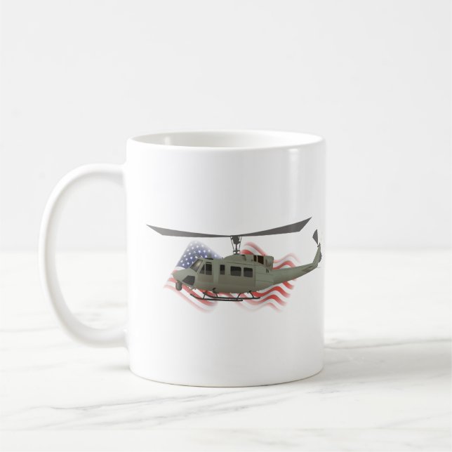 Taza De Café Helicóptero Patriótico UH-1N Iroquois (Izquierda)