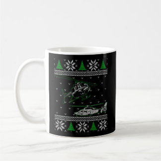 Taza De Café Helicóptero Piloto Navidades feos Sweater Chopper 