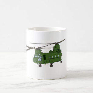 Taza De Café Helicóptero verde de los militares de CH-47
