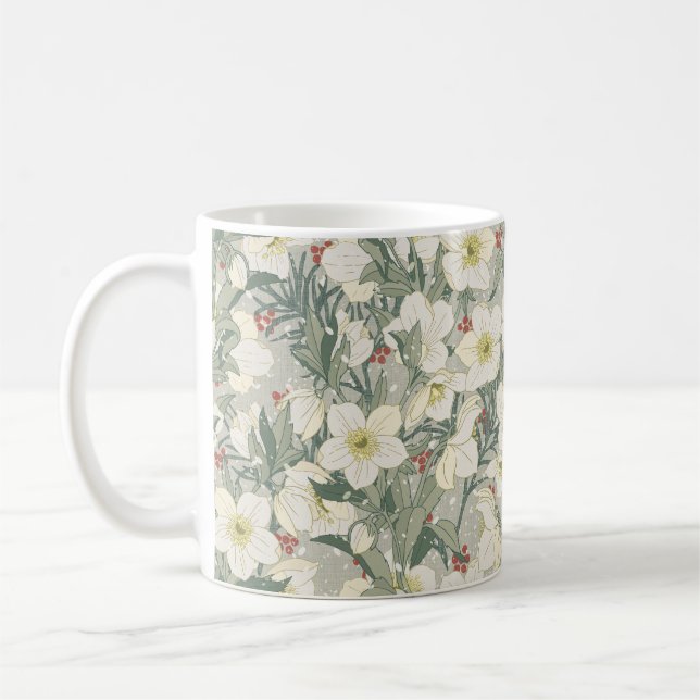 Taza De Café Hellebore Winter Flowers (Izquierda)