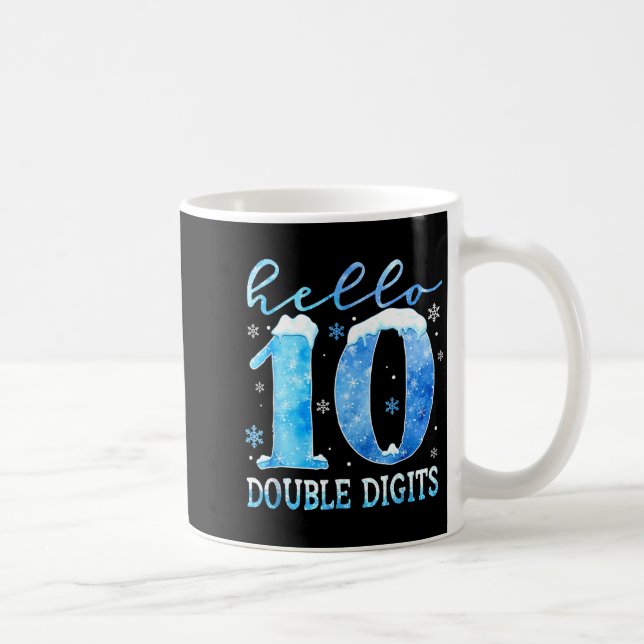 Taza De Café Hello 10 Double Digits Snowflakes Winter Christmas (Derecha)