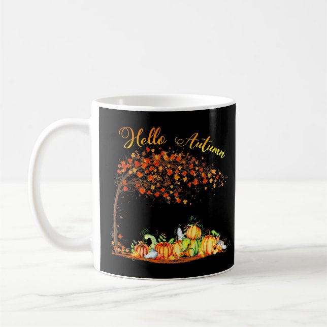 Taza De Café Hello Autumn Hello Fall Pumpkin Fall Lover Thanksg (Izquierda)