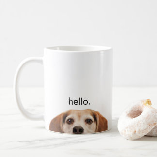 Taza De Café Hello Cute Funny Beagle Dog Modern Trendy