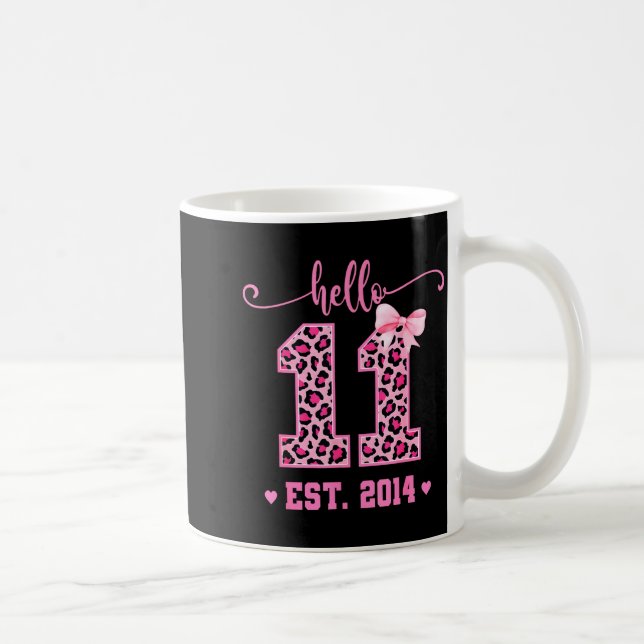 Taza De Café Hello Eleven Est 2014 Coquette Bow 11th Birthday G (Derecha)