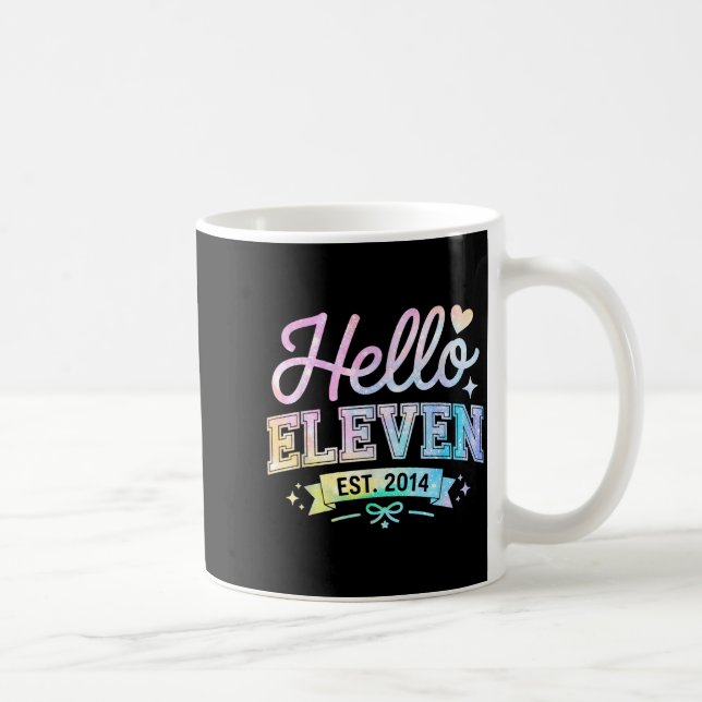 Taza De Café Hello Eleven Est 2014 Coquette Bow 11th Birthday G (Derecha)
