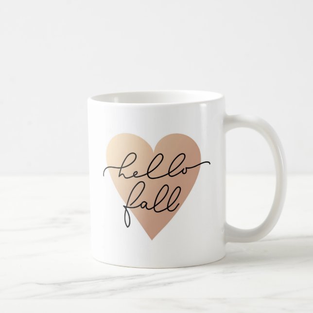 Taza De Café Hello Fall Love Heart (Derecha)