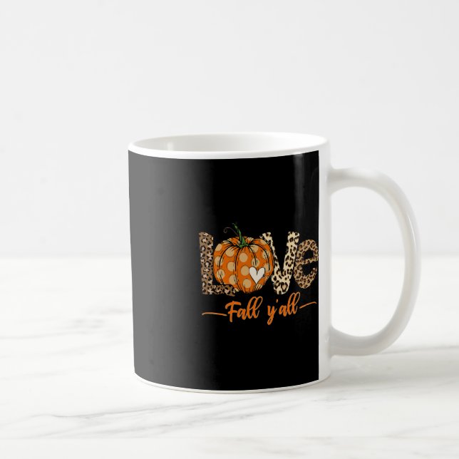 Taza De Café Hello Fall Pumpkin Love Fall Y'All LeoparPeace L (Derecha)