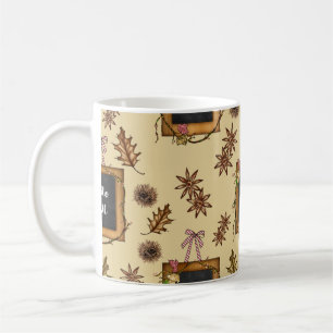 Taza De Café Hello Fall with Autumn Leaves