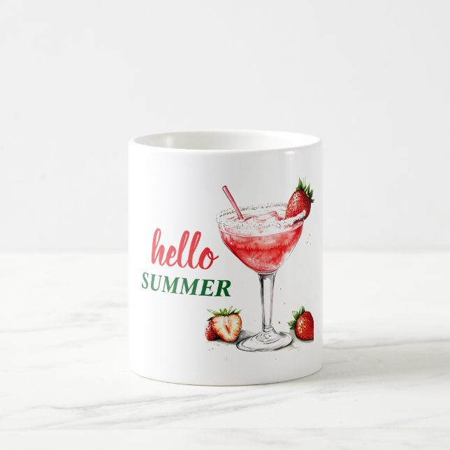 Taza De Café Hello Summer | Strawberry Cocktail Mug (Centro)