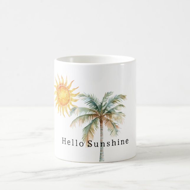 Taza De Café Hello Sunshine Tropical Palm Tree (Centro)