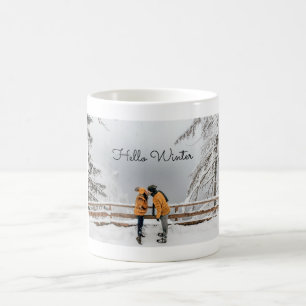 Taza De Café Hello Winter Couple Photo