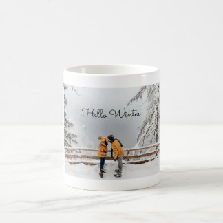 Taza De Café Hello Winter Couple Photo