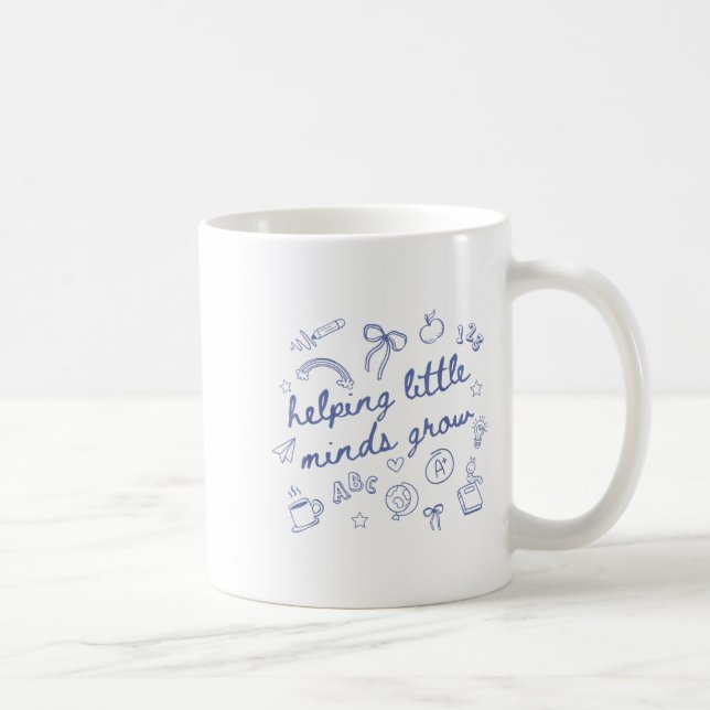 Taza De Café Helng Little Minds Grow Cute New Teacher Creative  (Derecha)