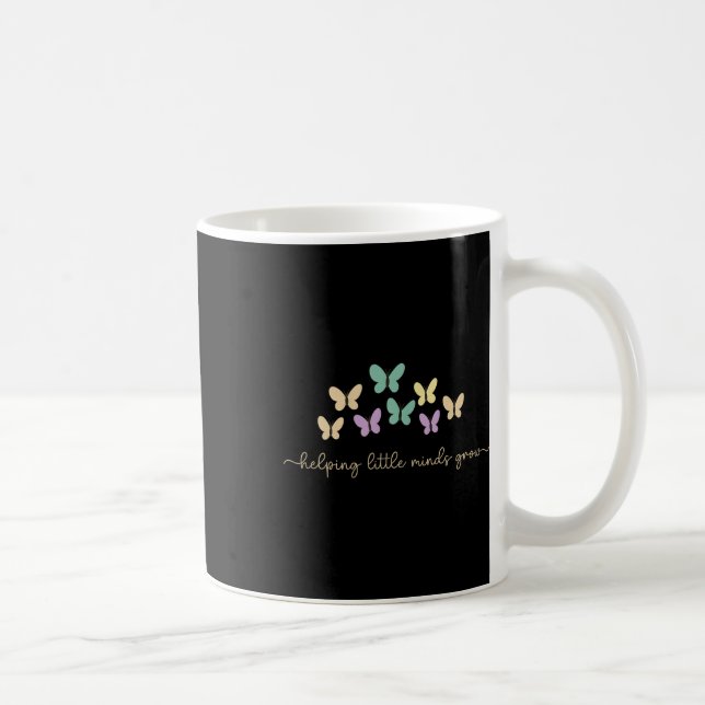 Taza De Café Helping Little Minds Grow Butterfly Retro Teacher  (Derecha)