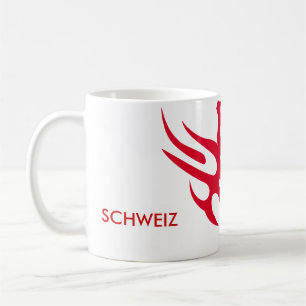 Taza De Café helvetica rojo, 1291, SUIZA