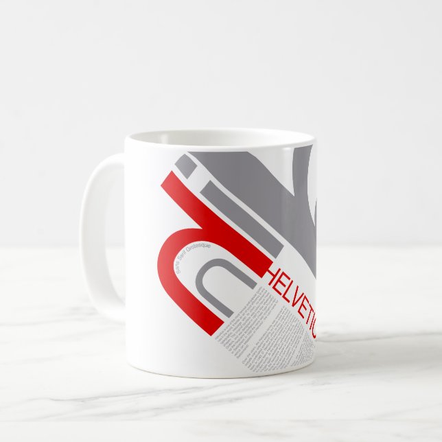 Taza De Café Helvetica Typography | Design (Anverso izquierdo)