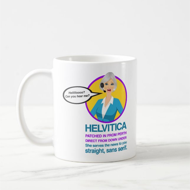 Taza De Café "HELVITICA" (deletreado como pronunciado) POR LA (Izquierda)