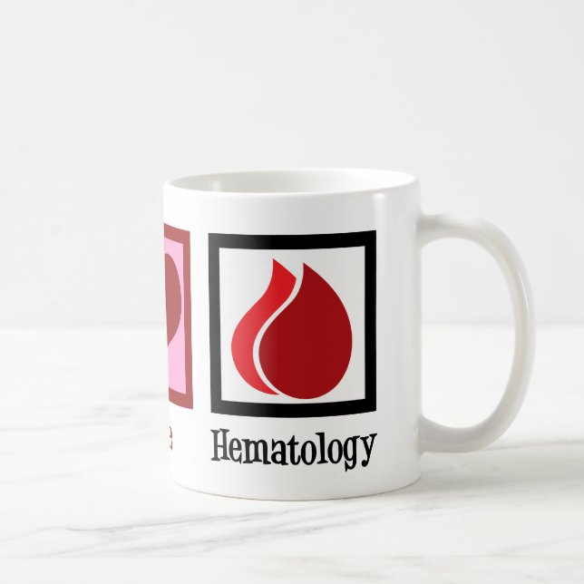 Taza De Café Hematología del amor por la paz (Derecha)