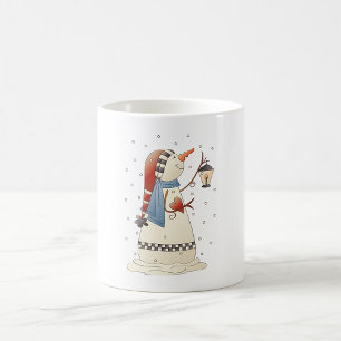 Taza De Café Hembra de nieve de invierno con linterna