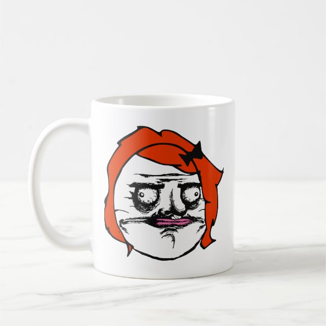 Taza De Café Hembra roja yo cara cómica Meme de la rabia de (Izquierda)