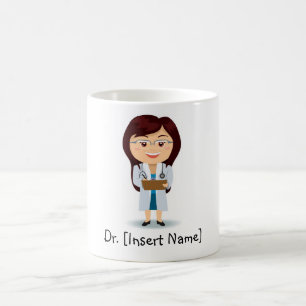 Taza De Café Hembra triguena personalizada del médico