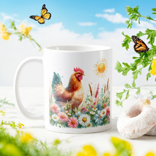 Taza De Café Hen acuarela de primavera - Mug infantil