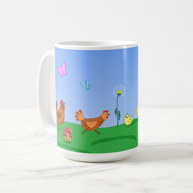 Taza De Café Hen and chicks Mug (Anverso izquierdo)