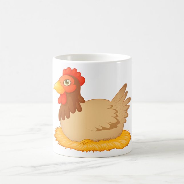 Taza De Café Hen sentado en Nest Cute Farm Animal (Subido por el creador)