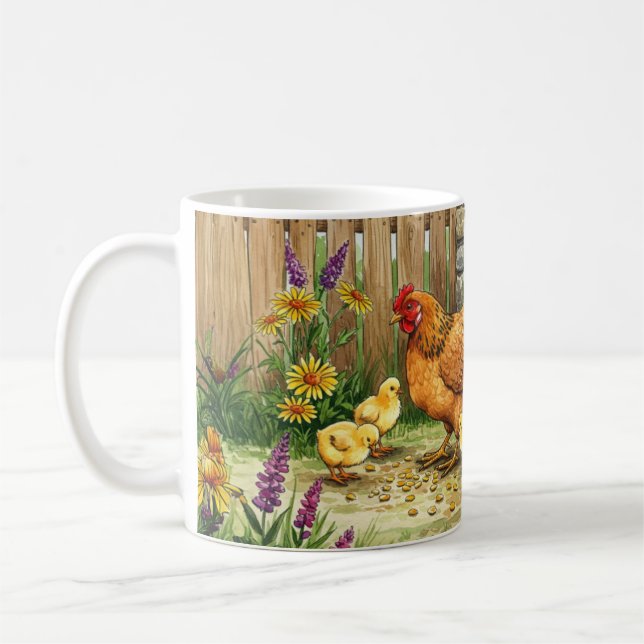 Taza De Café Hen y Chicks Mug (Izquierda)