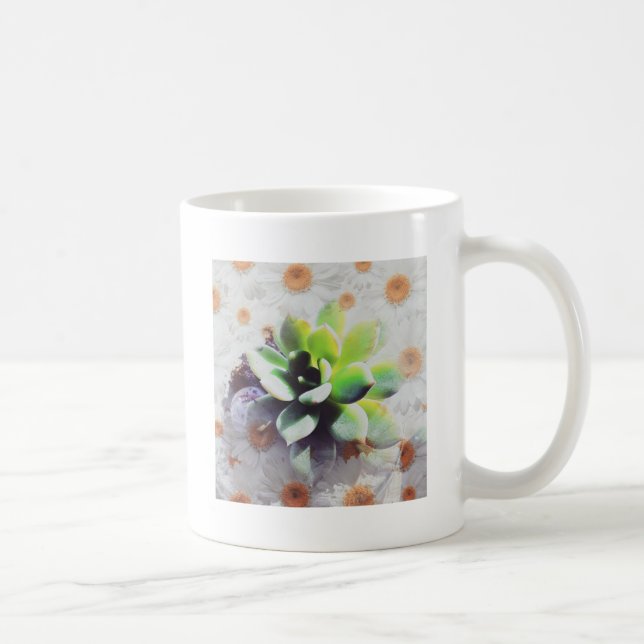 Taza De Café Hen y Chicks y Daisies (Derecha)