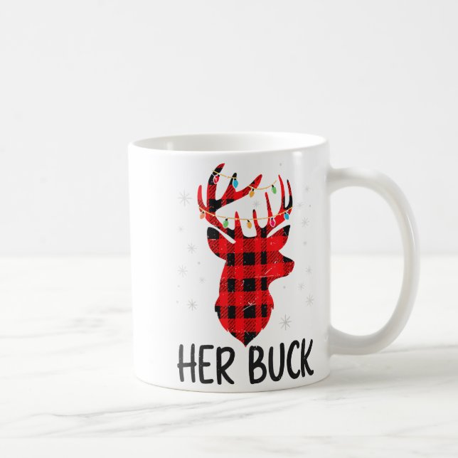 Taza De Café Her Buck Deer Hunting Christmas Husband Gift Coupl (Derecha)