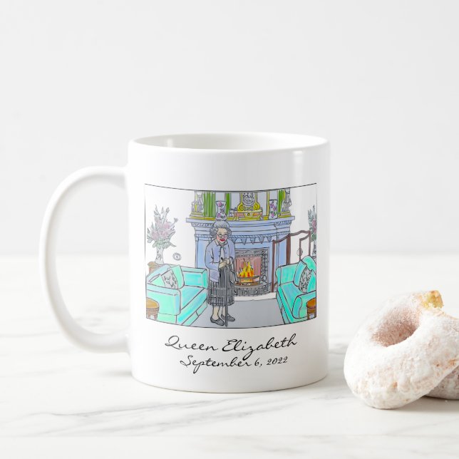 Taza De Café Her Majesty, Queen Elizabeth II (Con donut)
