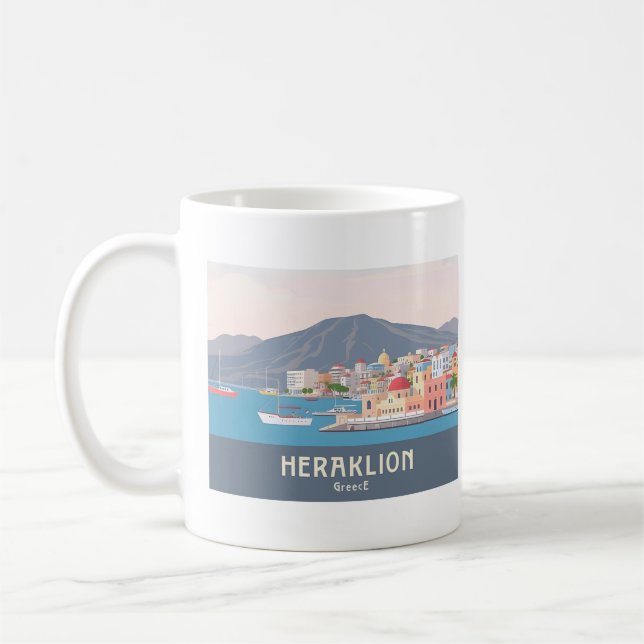 Taza De Café Heraklion Greece Pastel Travel – Venetian Harbor (Izquierda)